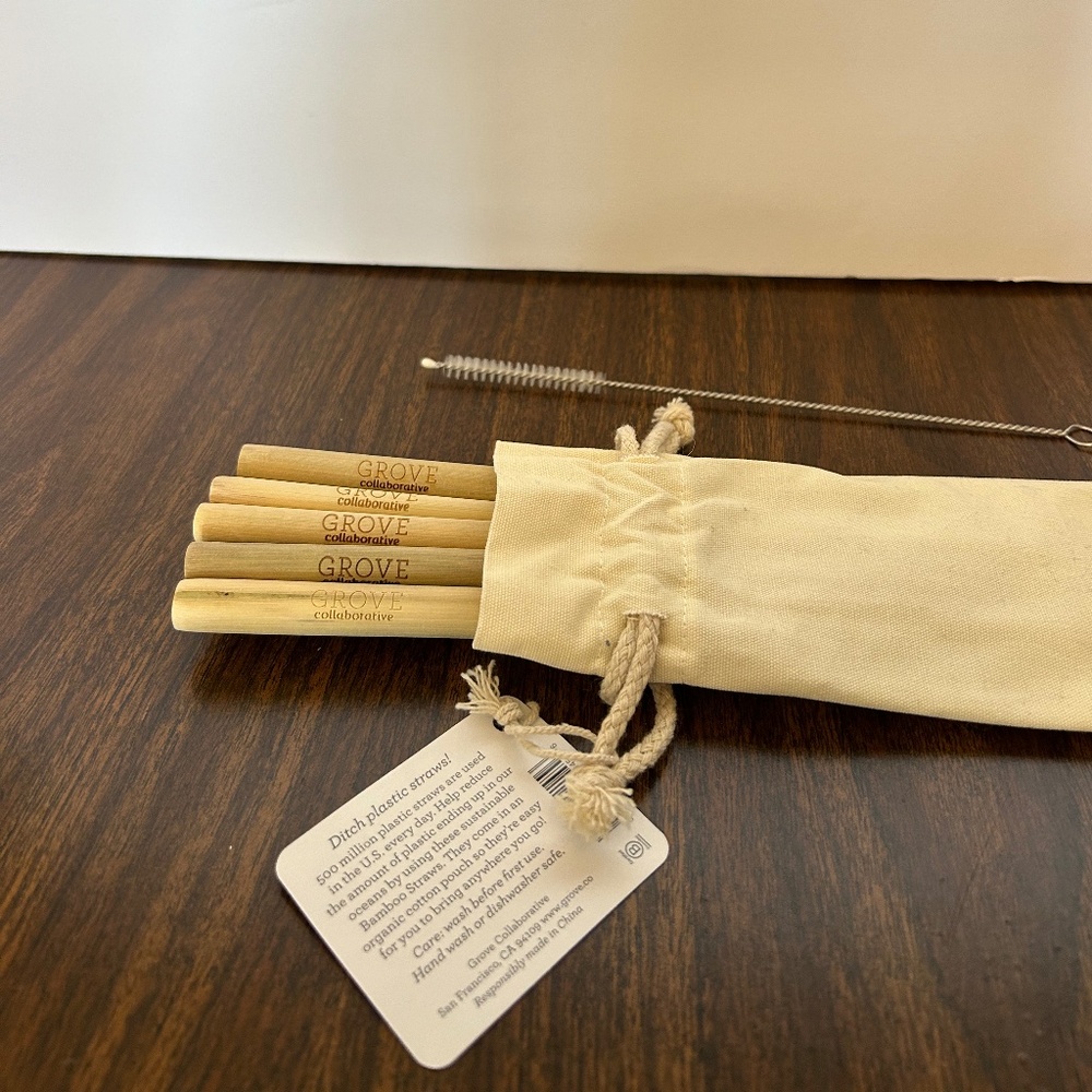 NWT Bamboo Straws from Grove Collaborative (trypophobia warning)